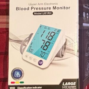 Blood Pressure Monitor with Large LCD Screen - White